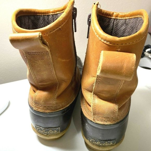 Cabelas Mens Sz 7 Side Zip Duck Boots Leather Stee - Picture 3 of 7